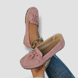 Charlotte | Bequeme Mokassins mit Schleife – Rosa
