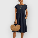 Grazia | Hochwertiges Sommerkleid – Dunkelblau
