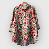 LAURA | Blumenbluse handgemacht – Rot