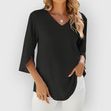 Rachel | Bluse mit V-Ausschnitt – Schwarz