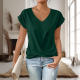 Aubrey | Herzausschnitt Kurzarm T-Shirt – Grün