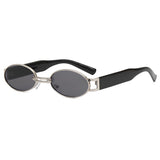 Damen Elegante Zeitlose Ovale Sonnenbrille – Silber
