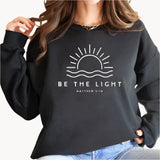 Pullover mit modischem be the light-textlogo auf der vorderseite für damen – Schwarz
