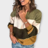 Nora | Kuscheliger Pullover mit Farbblock-Design – Gelb