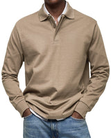 Felix | Luxus Langarm-Poloshirt – Khaki