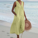 Marise | Off-Shoulder Midi Dress – Grün