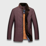 Elias | Warme Winterjacke mit Stehkragen – Rot