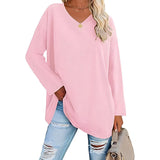 Alicia™ - Lässiger V-Ausschnitt Pullover – Rosa (Fast ausverkauft)