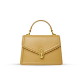 Elena | Strukturierte Damenhandtasche mit Top-Handle & goldfarbenem Verschluss – Elegante City-Bag – Karamell