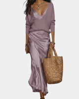 Thalia - Satin-Maxikleid – Lila