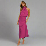 Dorothea | Stylish Maxi-Kleid mit Leichtigkeit – Rosenrot