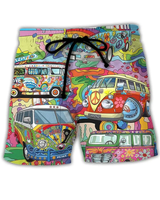 Herren Trendige Graffiti Badeshorts | Bequem und Schnell Trocknend – Mehrfarbig