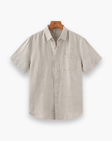 Herren Lässiges Kurzarmhemd | Atmungsaktiv für Sommer – Beige