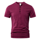 Herren Casual T-Shirt | Kurzärmeliges Basic Oberteil – Weinrot