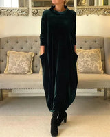 Lei™ - Elegantes Winterkleid mit Taschen – Dunkelgrün