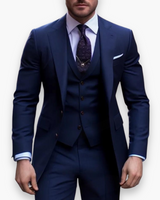 Herren Anzug 3-teilig Slim Fit | Klassisch & Elegant für Hochzeitsgäste – Königsblau