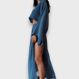 Elise – Lockeres Leinen-Set – Blau