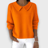 Lynora – Pullover mit Kragendetail – Orange