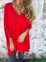 Caselle™ - Elegantes Locker Gestricktes Kleid – Rot
