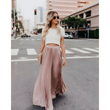Viviana |  Damenmode Lässiger langer Rock – Rosa