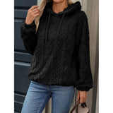 Warme Kapuzen Hoodie Pullover – Schwarz
