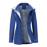 Trenchcoat Damen | Übergangsjacke Mit Abnehmbarer Kapuze – Blau