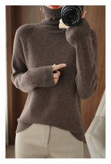 Damen Rollkragenpullover – Braun