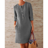 Della | Schlichtes elegantes Kleid – Grau