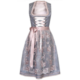 Damen Stilvoll Oktoberfest Dirndl Kleid – Silber