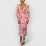 Camille | Florale Eleganz im Kleid – Rosa