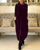 Lei™ - Elegantes Winterkleid mit Taschen – Lila
