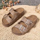 Abigail | Gepolstert Riemchen Sandalen – Khaki