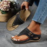 Modische Orthopädische Sandalen für Damen - Stilvoll, Bequem und Langlebig aus Leder – Schwarz
