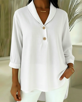 Claire - Bluse mit weicher Haptik und V-Ausschnitt – Weiß