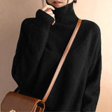 Eileen - Kuscheliger Damen-Rollkragenpullover aus Kaschmir – Schwarz