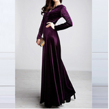 Edelmira | Glamouröses Damenkleid mit Verdicktem V-Ausschnitt für Festliche Anlässe – Violett