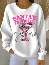 Noa - Weihnachts-Pullover mit festlichem Druck – Weiß