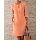 Della | Schlichtes elegantes Kleid – Orange