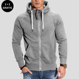 CLAUDE™ - Lässige Sportjacke mit Kapuze und Ärmeln – Hellgrau