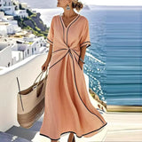 Rimgaile - Elegantes Kleid Mit Schmeichelnder Taille – Orange