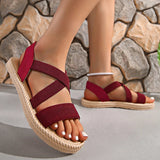 Dove | Leicht Espadrille-Stil Sandalen – Burgunderrot