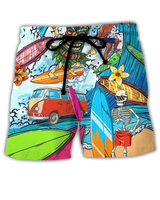 Herren Trendige Graffiti Badeshorts | Bequem und Schnell Trocknend – Hell Blau