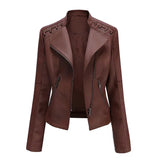 Drune | pu-lederjacke mit reibverschluss – Braun