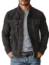 Neeman - Lässige Langarm Jacke Mit Tasche – Dunkelgrau