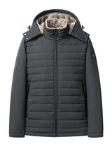 Eli – stylische winterjacke für herren – warme, wattierte leecejacke mit kapuze – Grau