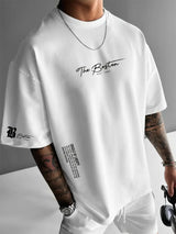 Ralph - Lässiges lockeres Kurzarm-T-Shirt für Herren mit Buchstabendruck – Weiß