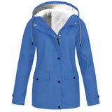 Cozyshield | mit fleece gefütterte, wasserdichte regenjacke für herbst/winter – Blau