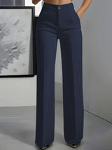 Hodit - Stylische Stretch Hose Mit Hoher Taille – Dunkelblau
