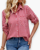 Damen Bequemes Freizeithemd | Vielseitig – Rot