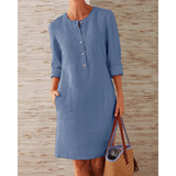 Della | Schlichtes elegantes Kleid – Blau